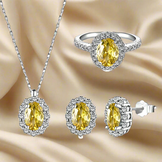 Luxury Bridal Wedding Jewelry Set – 925 Sterling Silver with Zircon Stones, Elegant Accessories for Women