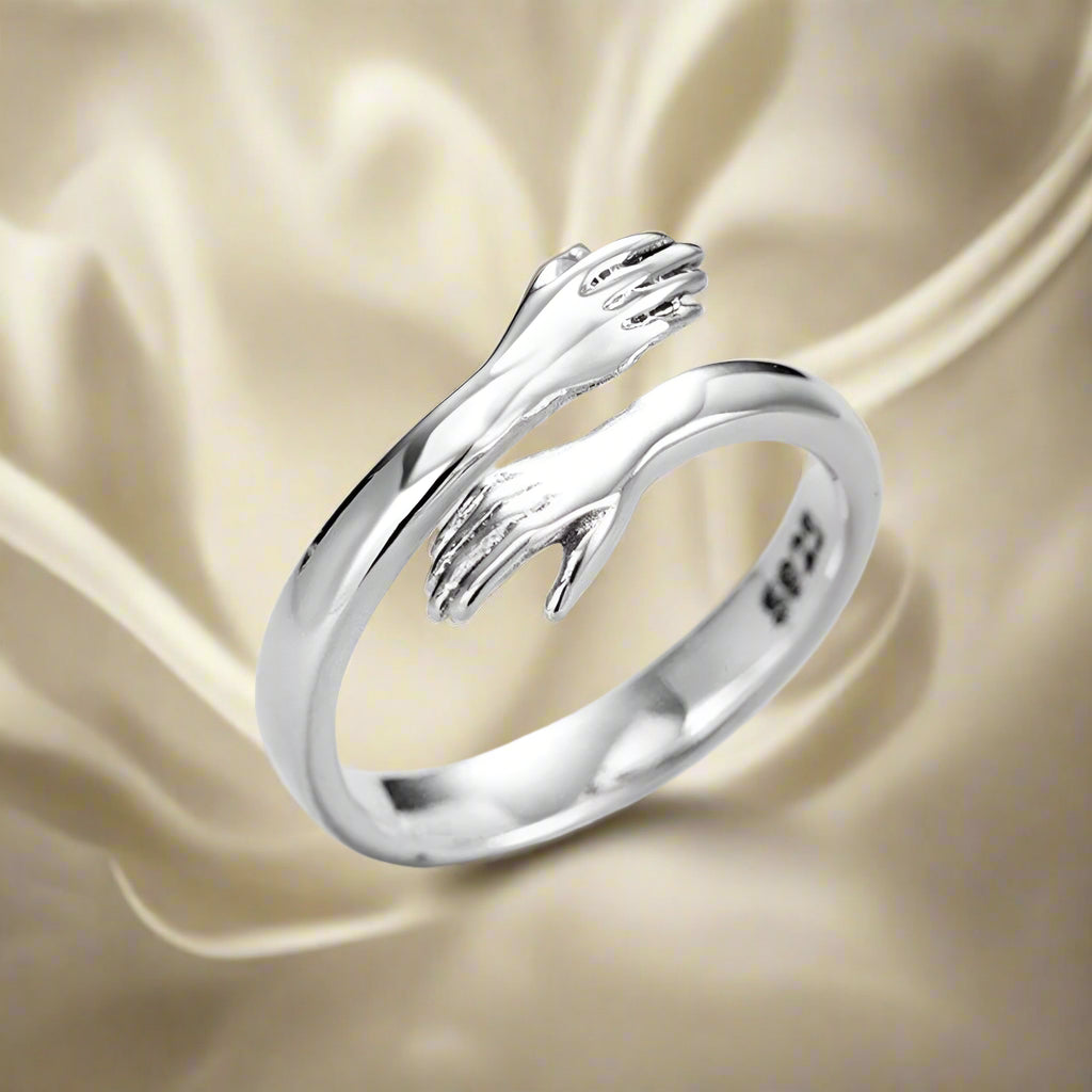 Silver Adjustable Hug Ring - PlumOnyx