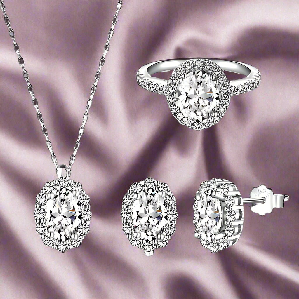 Luxury Bridal Wedding Jewelry Set – 925 Sterling Silver with Zircon Stones, Elegant Accessories for Women