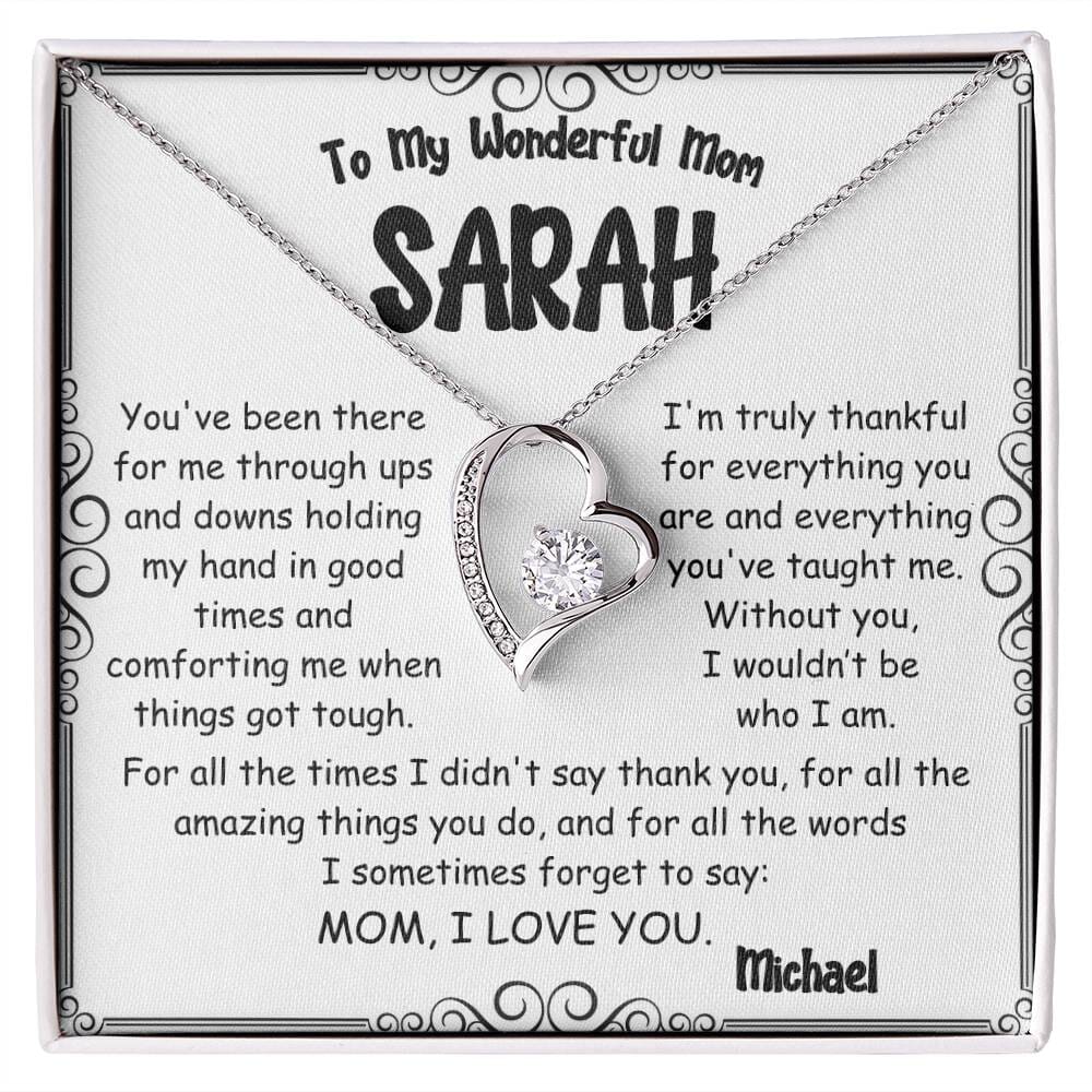 Forever Love Heart Necklace – A Timeless Gift for Mom - PlumOnyx