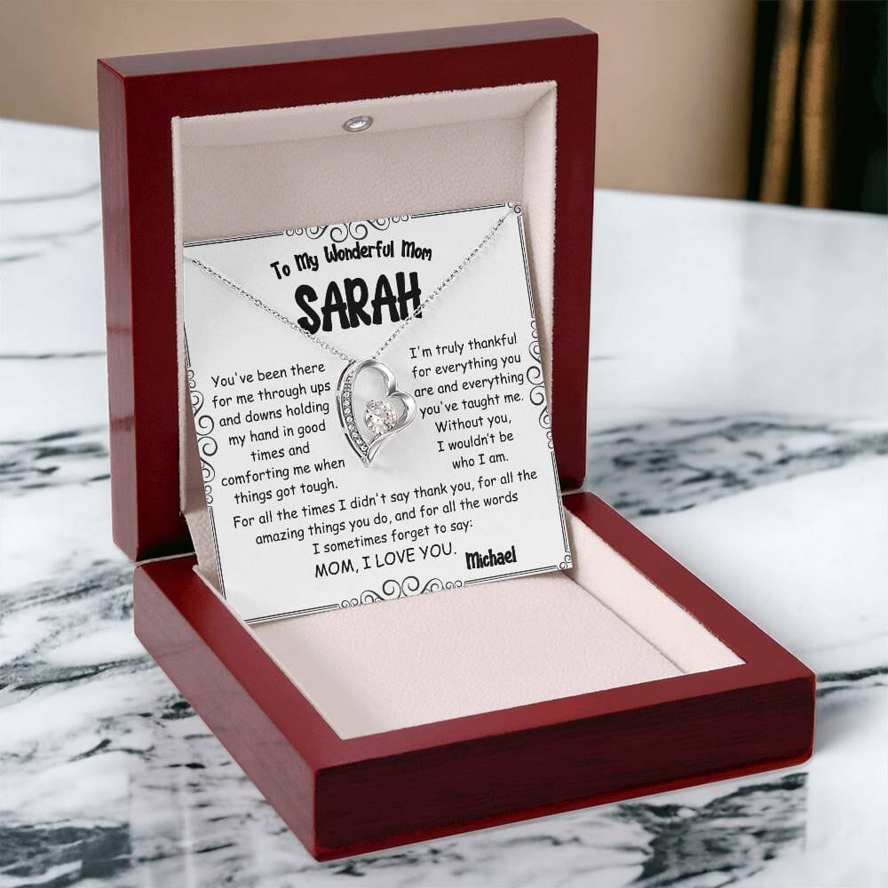 Forever Love Heart Necklace – A Timeless Gift for Mom - PlumOnyx