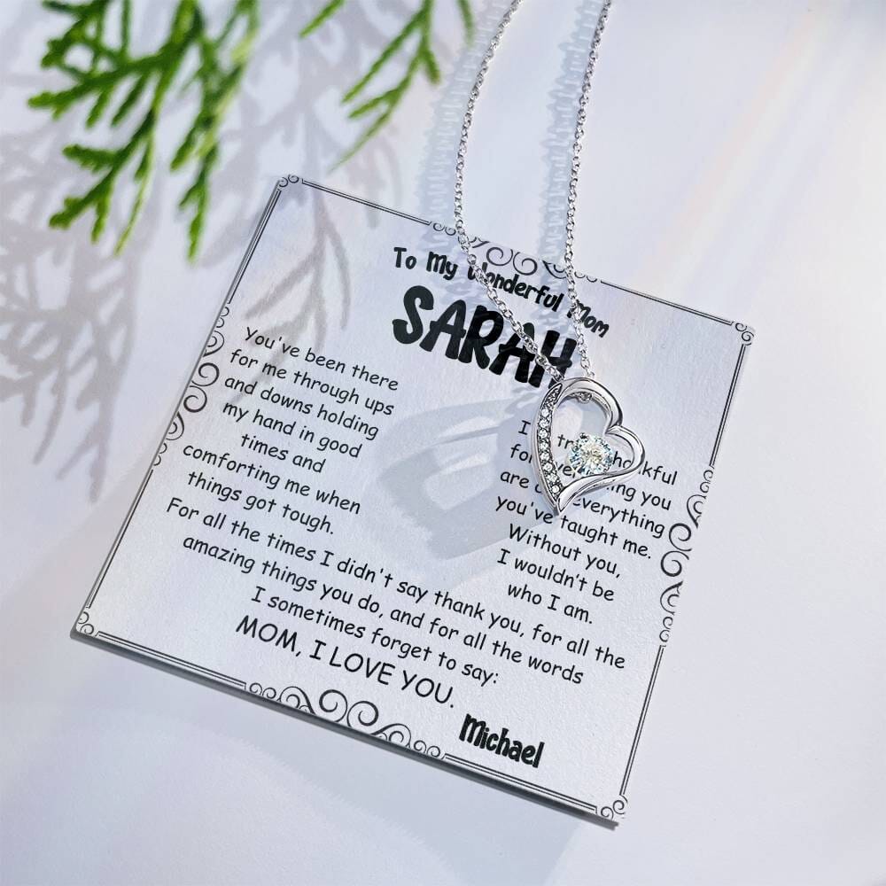 Forever Love Heart Necklace – A Timeless Gift for Mom - PlumOnyx