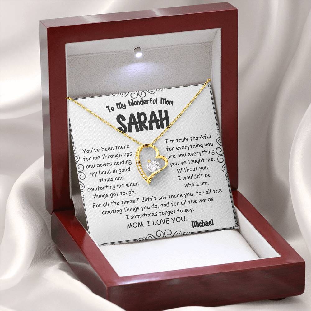 Forever Love Heart Necklace – A Timeless Gift for Mom - PlumOnyx