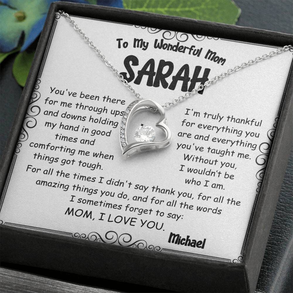Forever Love Heart Necklace – A Timeless Gift for Mom - PlumOnyx