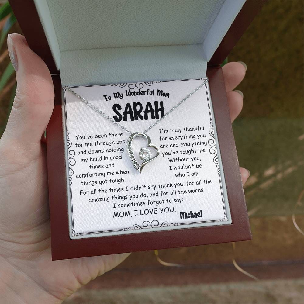 Forever Love Heart Necklace – A Timeless Gift for Mom - PlumOnyx