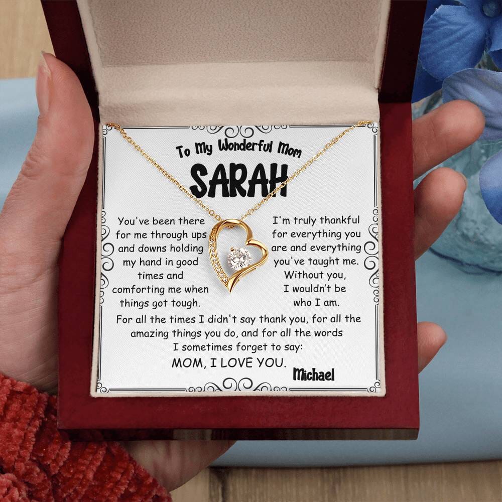 Forever Love Heart Necklace – A Timeless Gift for Mom - PlumOnyx