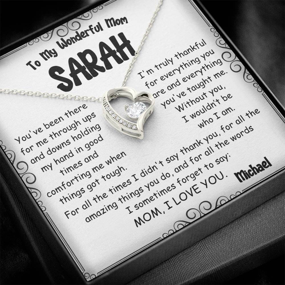 Forever Love Heart Necklace – A Timeless Gift for Mom - PlumOnyx