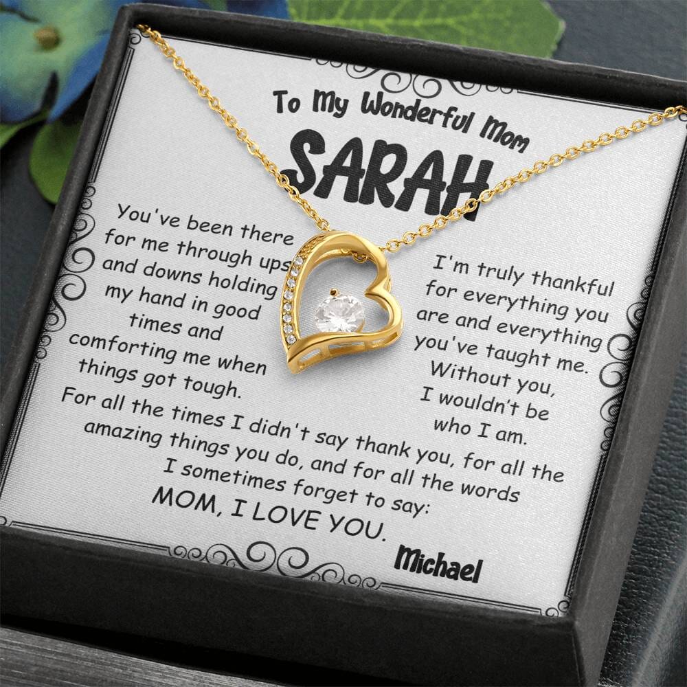 Forever Love Heart Necklace – A Timeless Gift for Mom - PlumOnyx