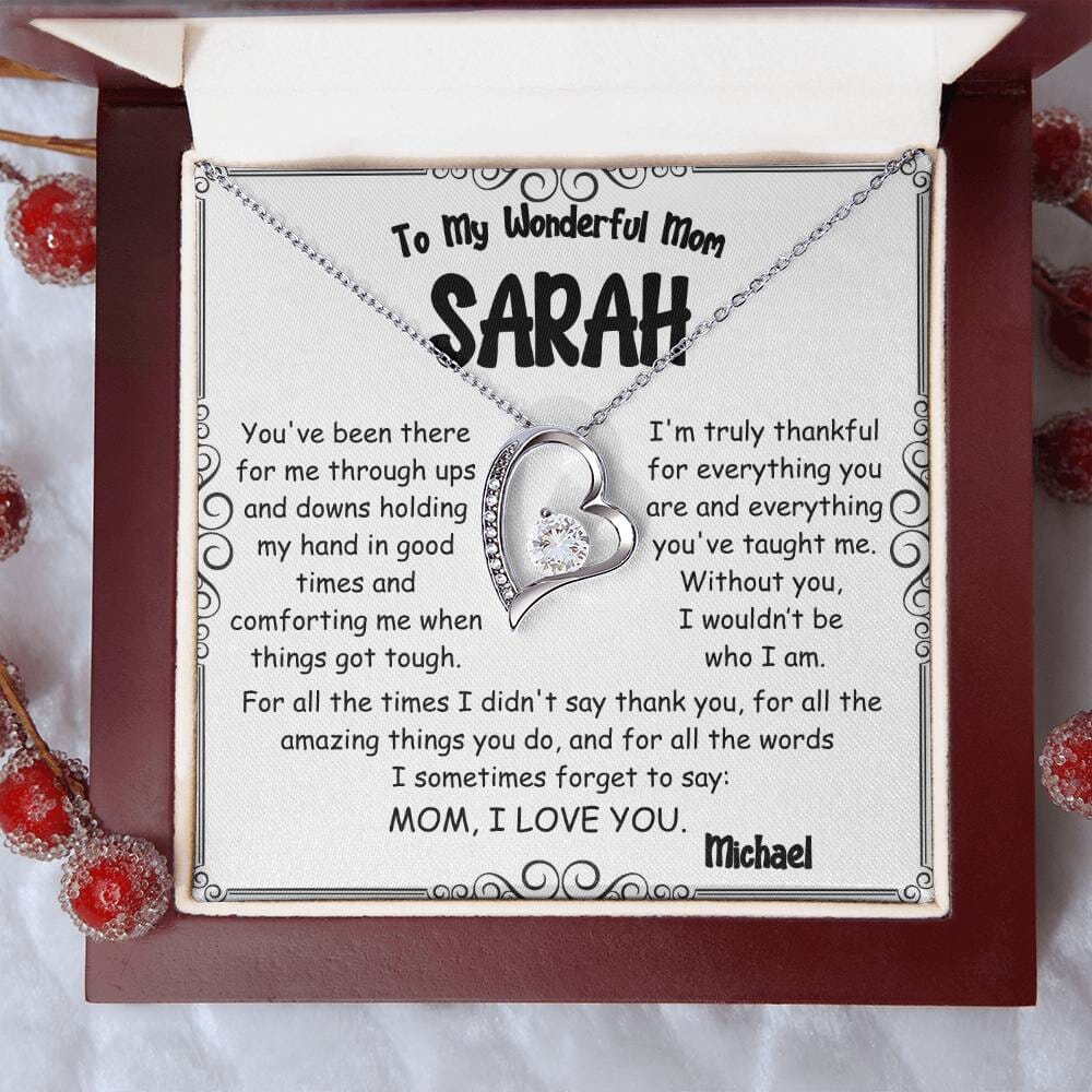 Forever Love Heart Necklace – A Timeless Gift for Mom - PlumOnyx