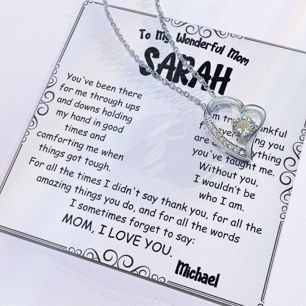 Forever Love Heart Necklace – A Timeless Gift for Mom - PlumOnyx