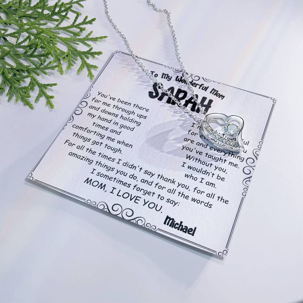 Forever Love Heart Necklace – A Timeless Gift for Mom - PlumOnyx