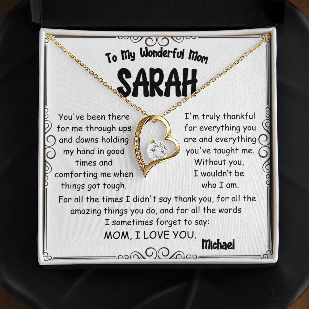 Forever Love Heart Necklace – A Timeless Gift for Mom - PlumOnyx