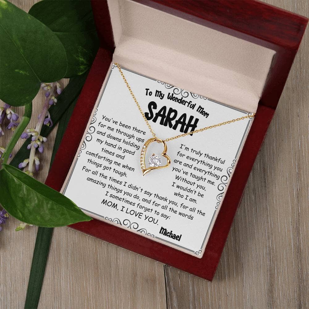 Forever Love Heart Necklace – A Timeless Gift for Mom - PlumOnyx