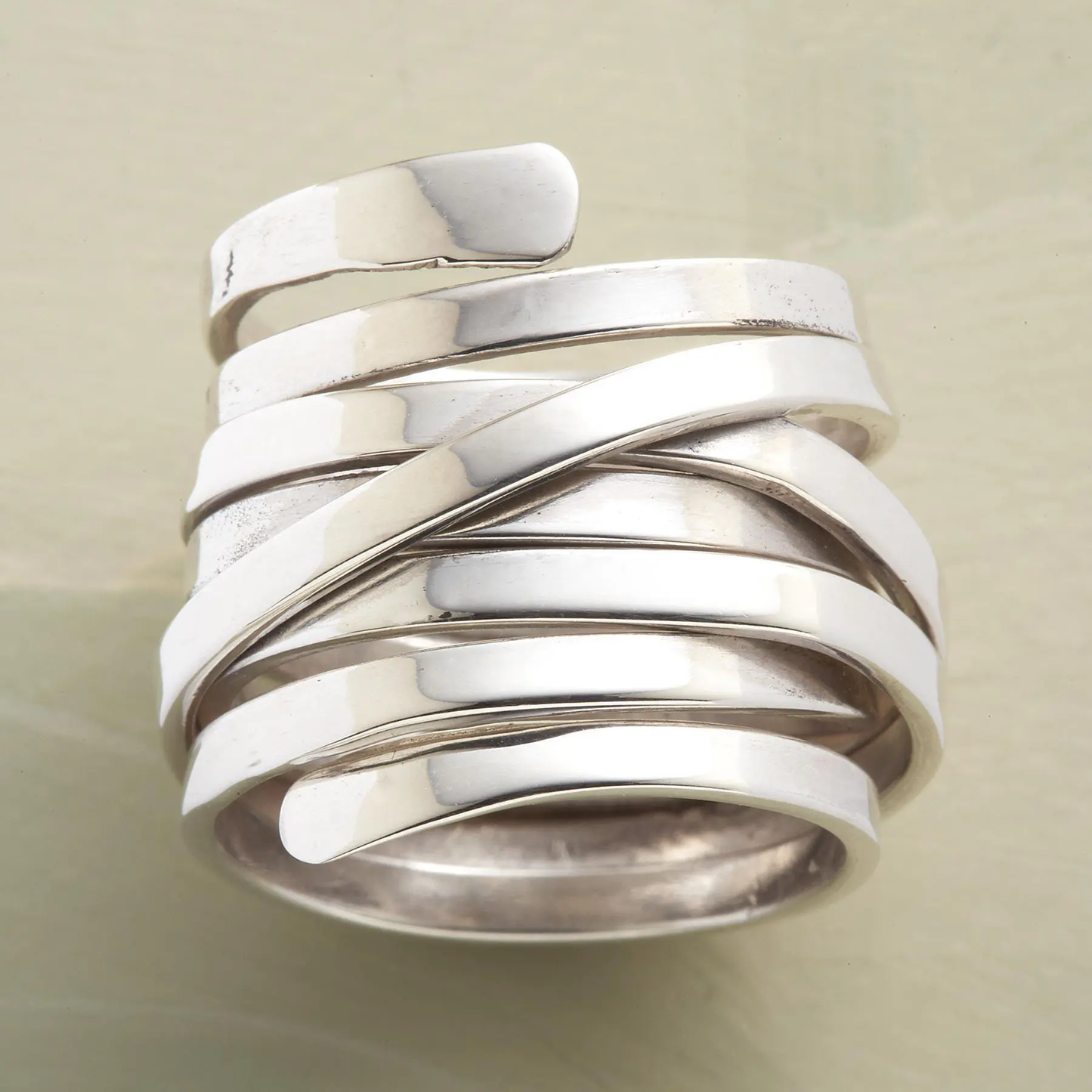 Hazel - Vintage Thick Layer Silver Ring - PlumOnyx
