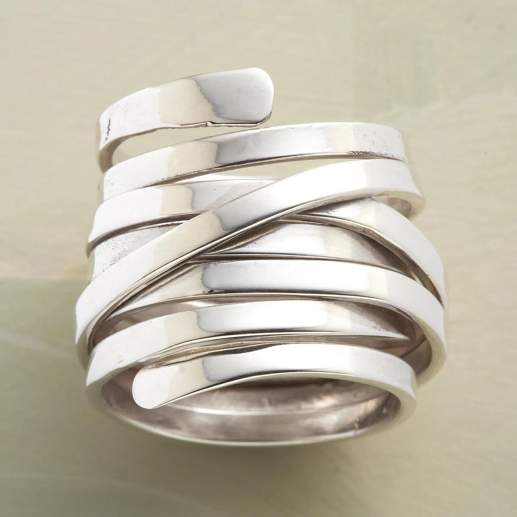 Hazel - Vintage Thick Layer Silver Ring - PlumOnyx