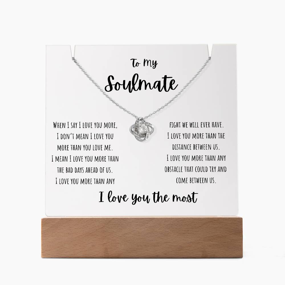 To My Soulmate - Keepsake Acrylic & Love Knot Necklace Bundle - PlumOnyx