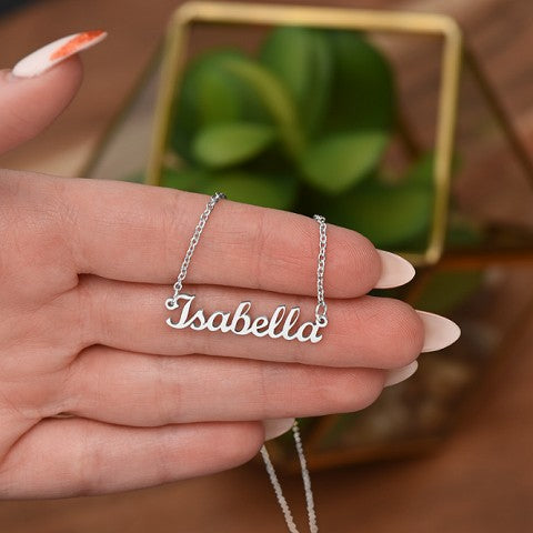 To My Blooming Rose Personalized Name Necklace - PlumOnyx