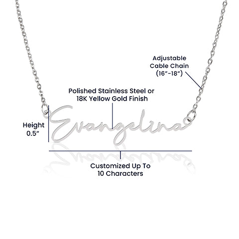 To My Darling Wife Signature Name Necklace - PlumOnyx