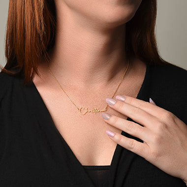 To My Darling Wife Signature Name Necklace - PlumOnyx