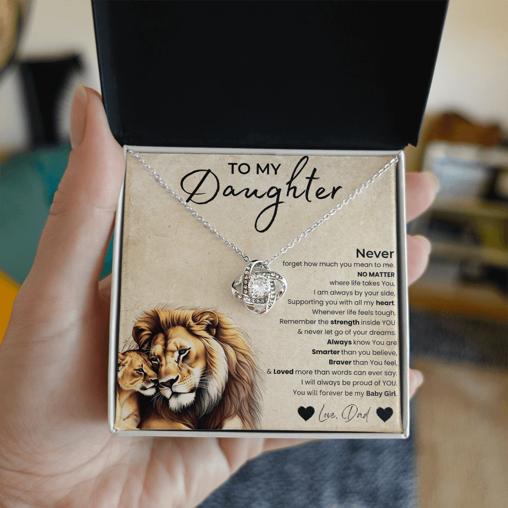 To My Daughter - Love Knot Necklace Gift - PlumOnyx
