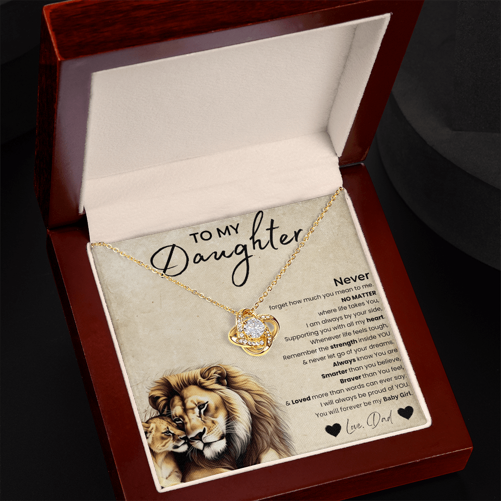 To My Daughter - Love Knot Necklace Gift - PlumOnyx