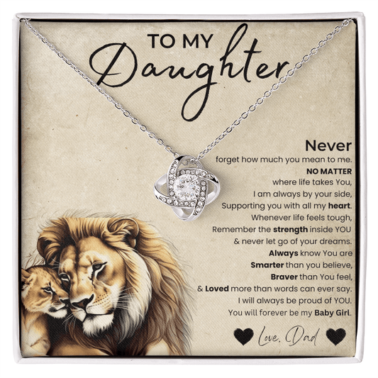 To My Daughter - Love Knot Necklace Gift - PlumOnyx