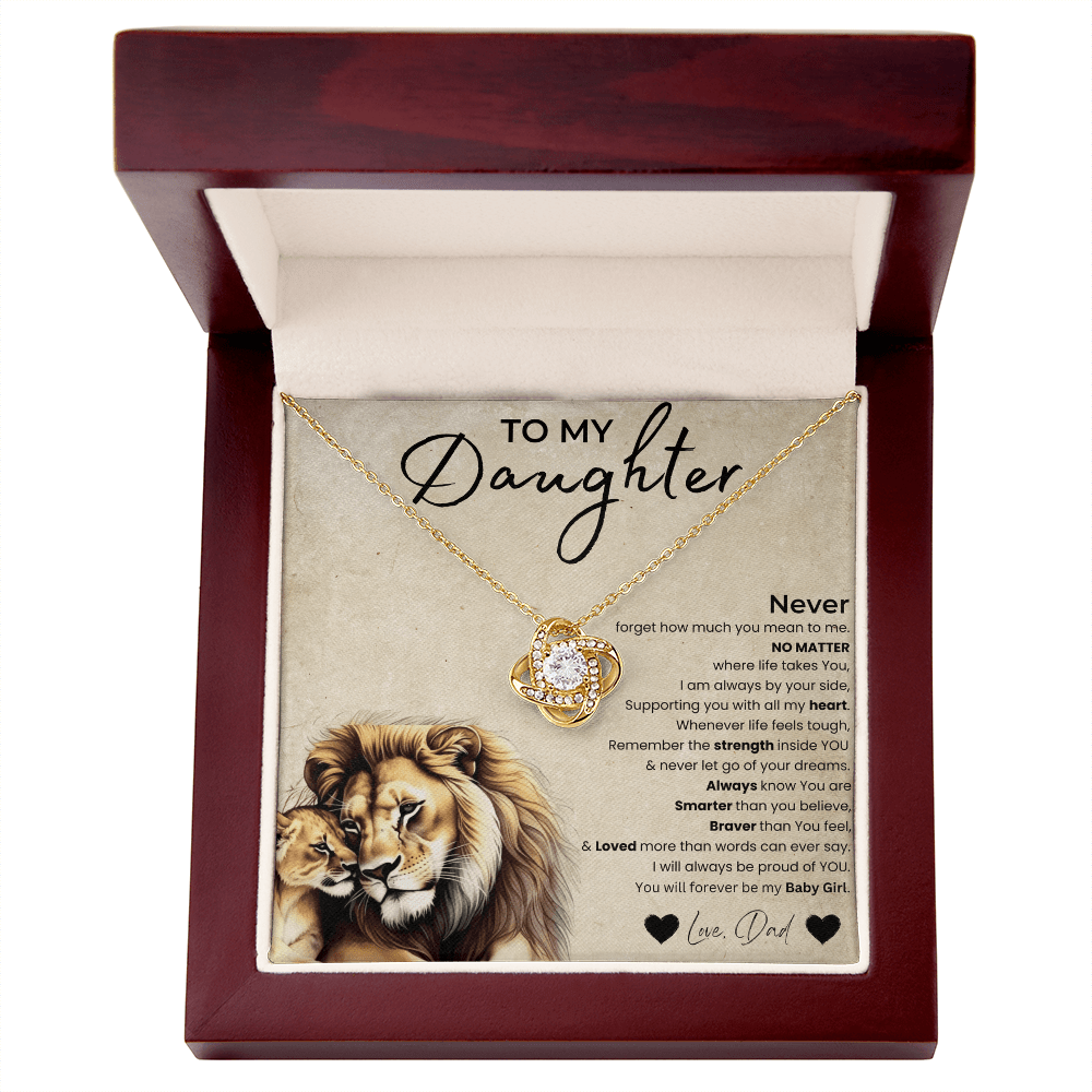 To My Daughter - Love Knot Necklace Gift - PlumOnyx